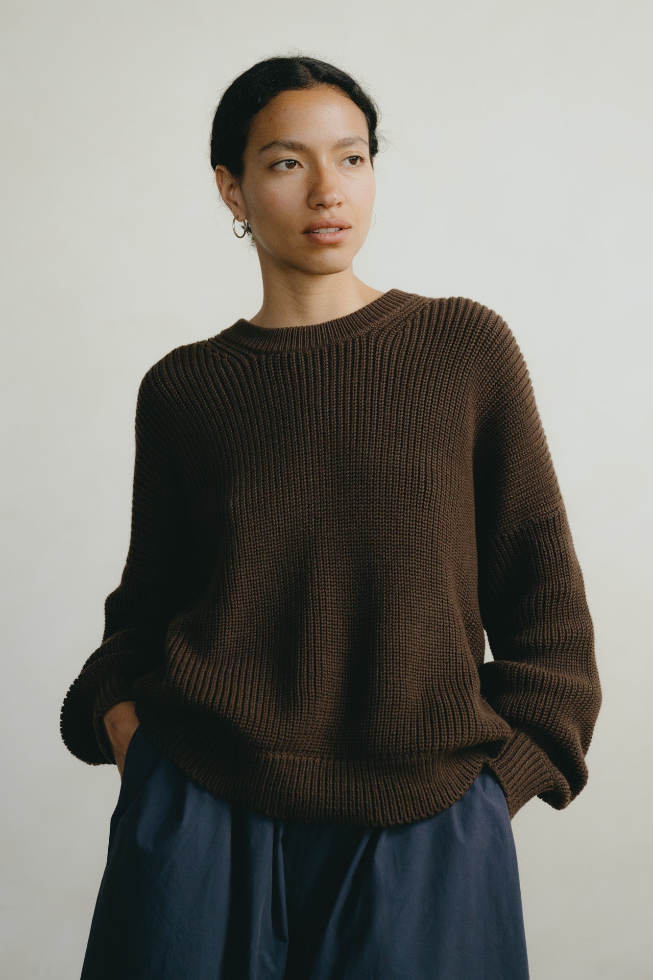 Chleo Crew, Organic Cotton, Chocolate