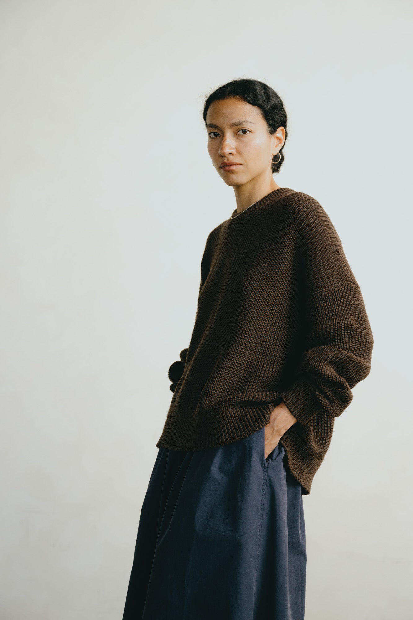 Chleo Crew, Organic Cotton, Chocolate