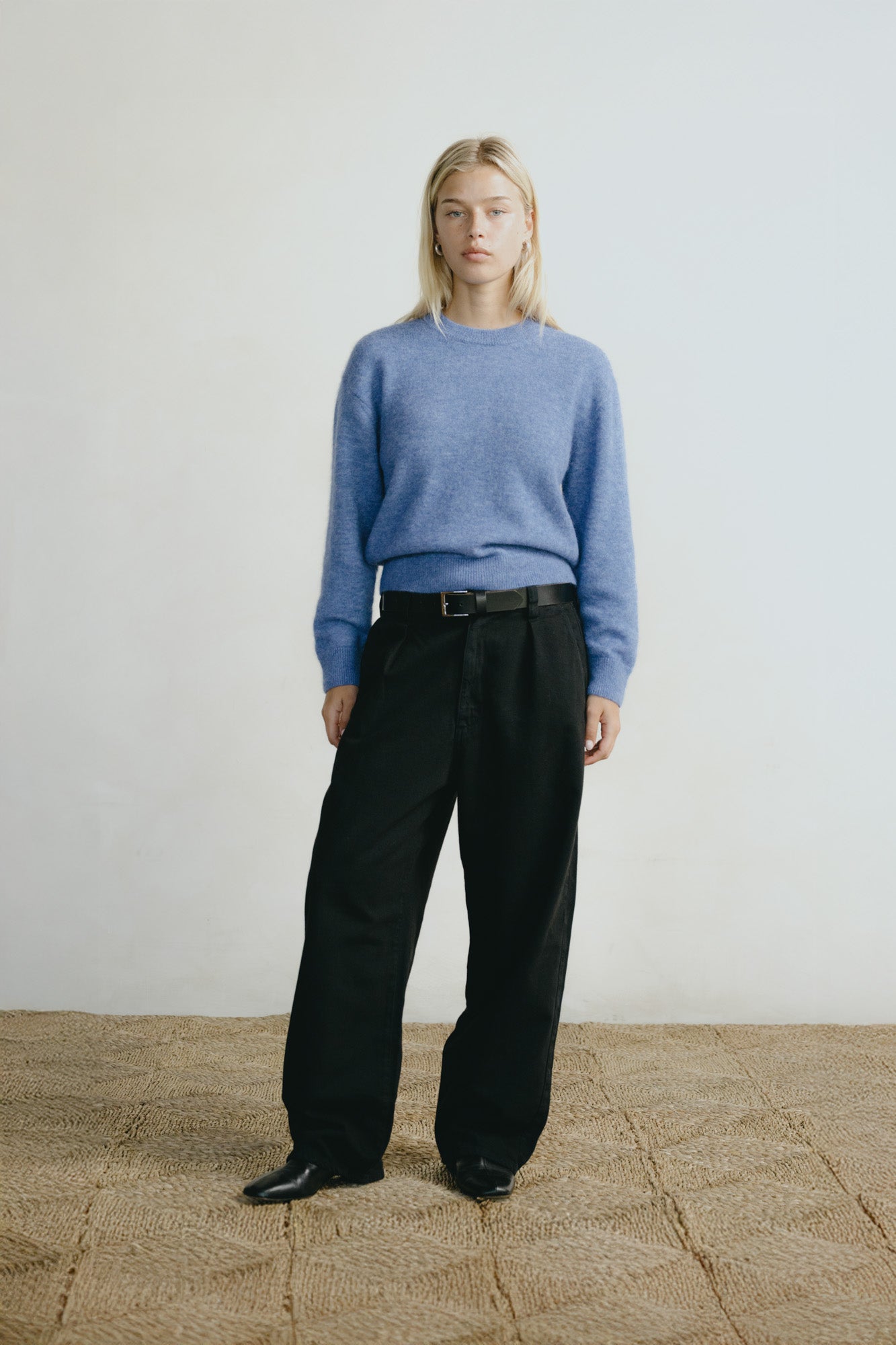Ines Crew, Midweight Alpaca Blend, Cornflower