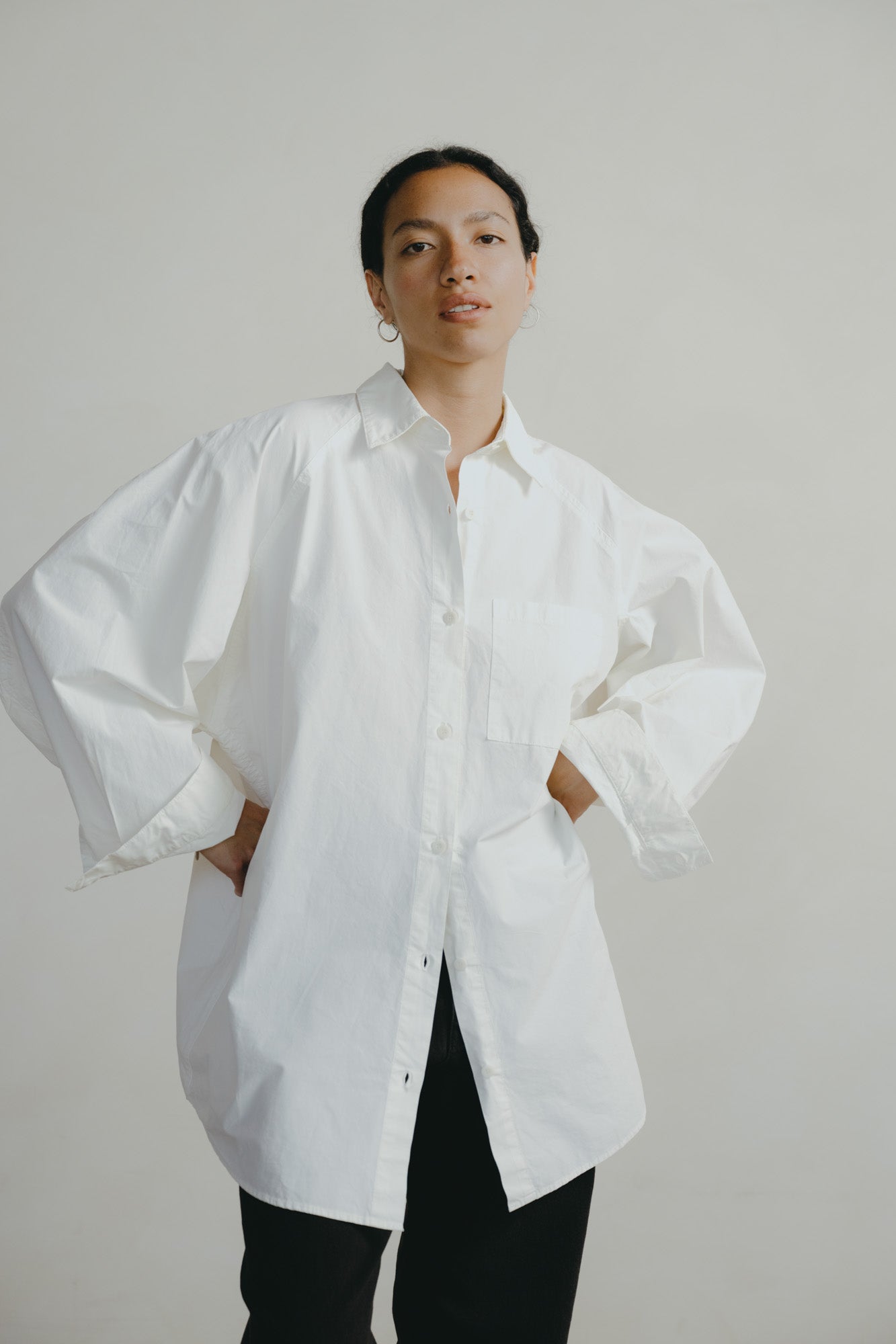 Rita Shirt, Organic Compact Poplin, Natural