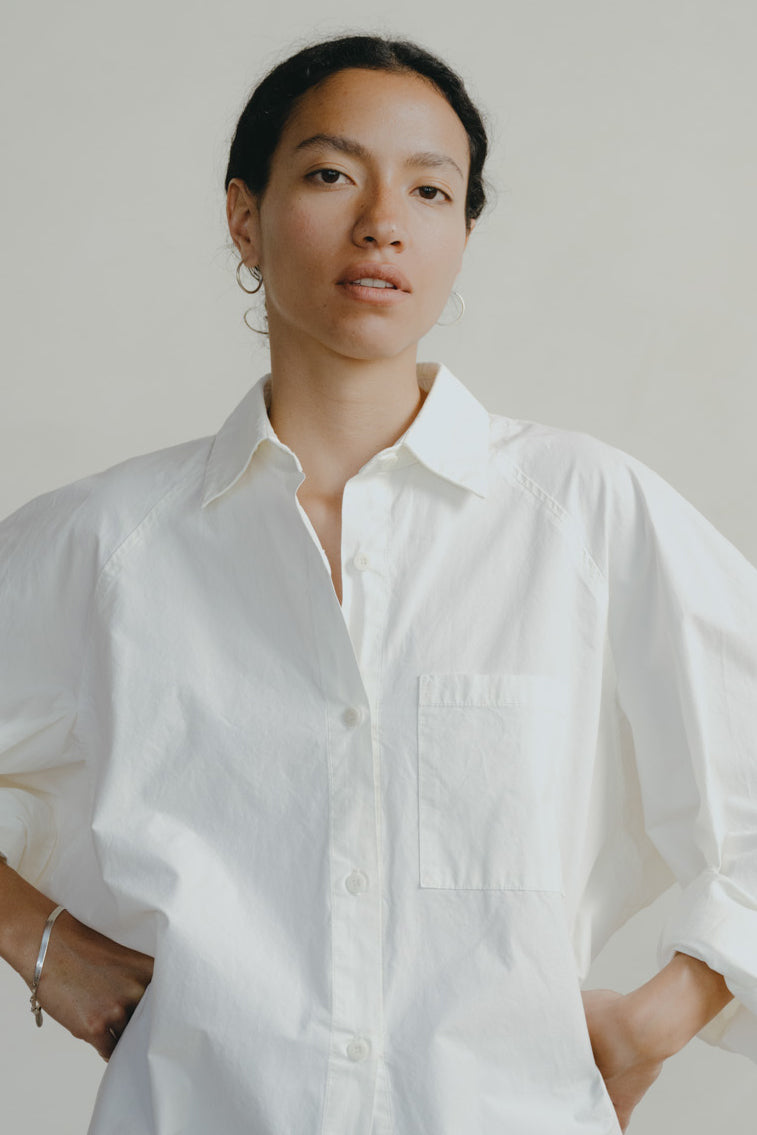 Rita Shirt, Organic Compact Poplin, Natural