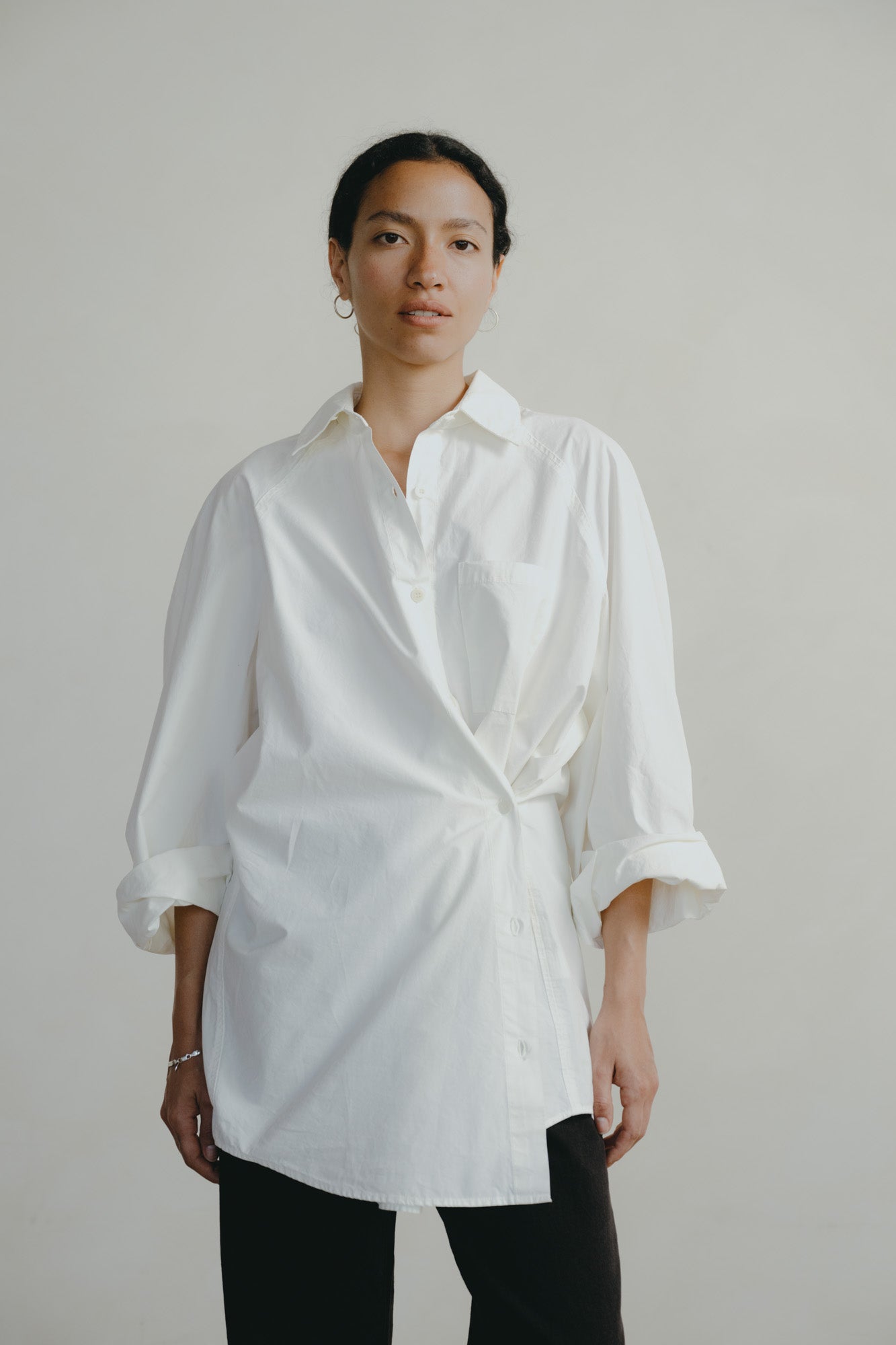Rita Shirt, Organic Compact Poplin, Natural