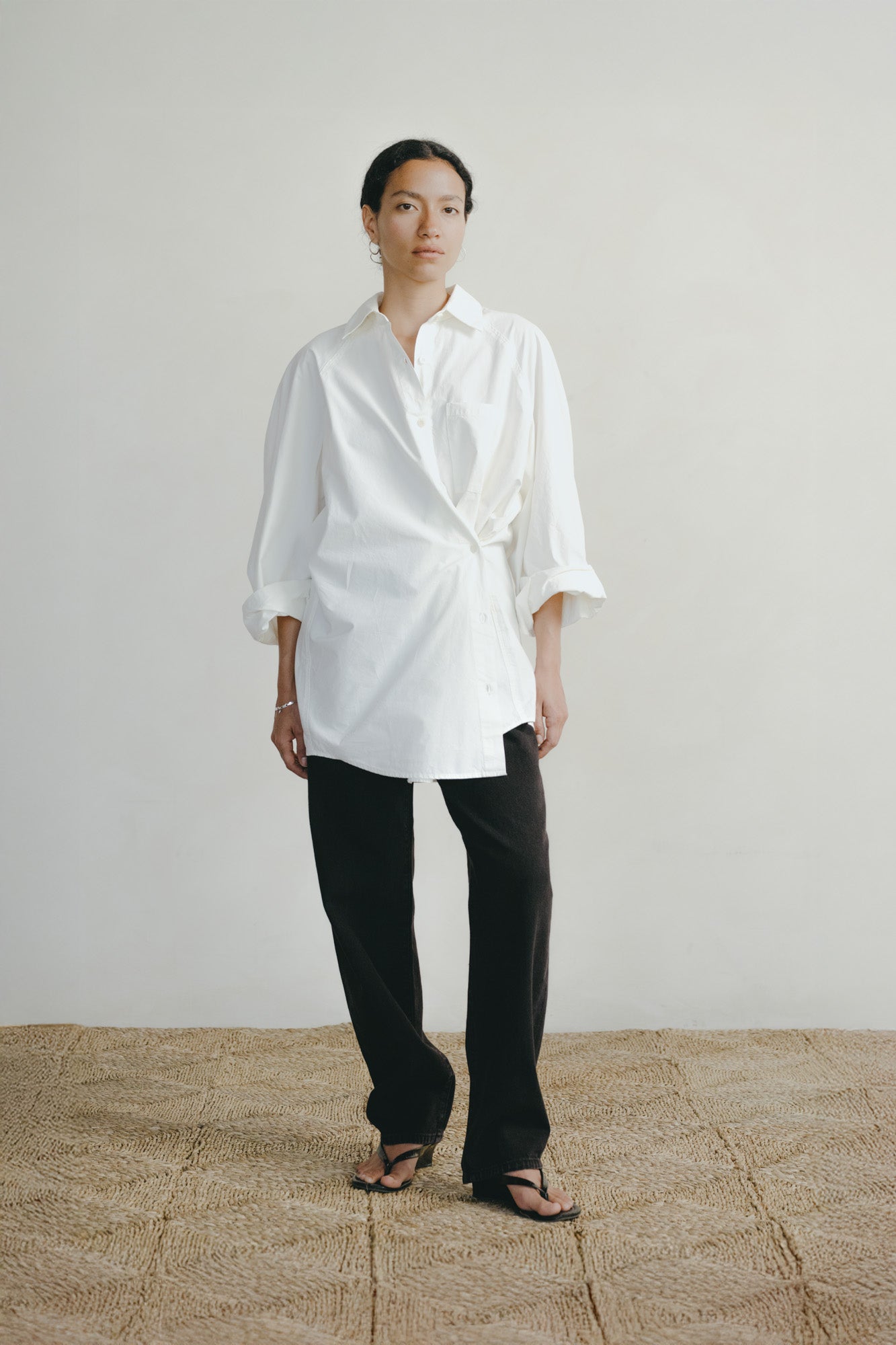 Rita Shirt, Organic Compact Poplin, Natural