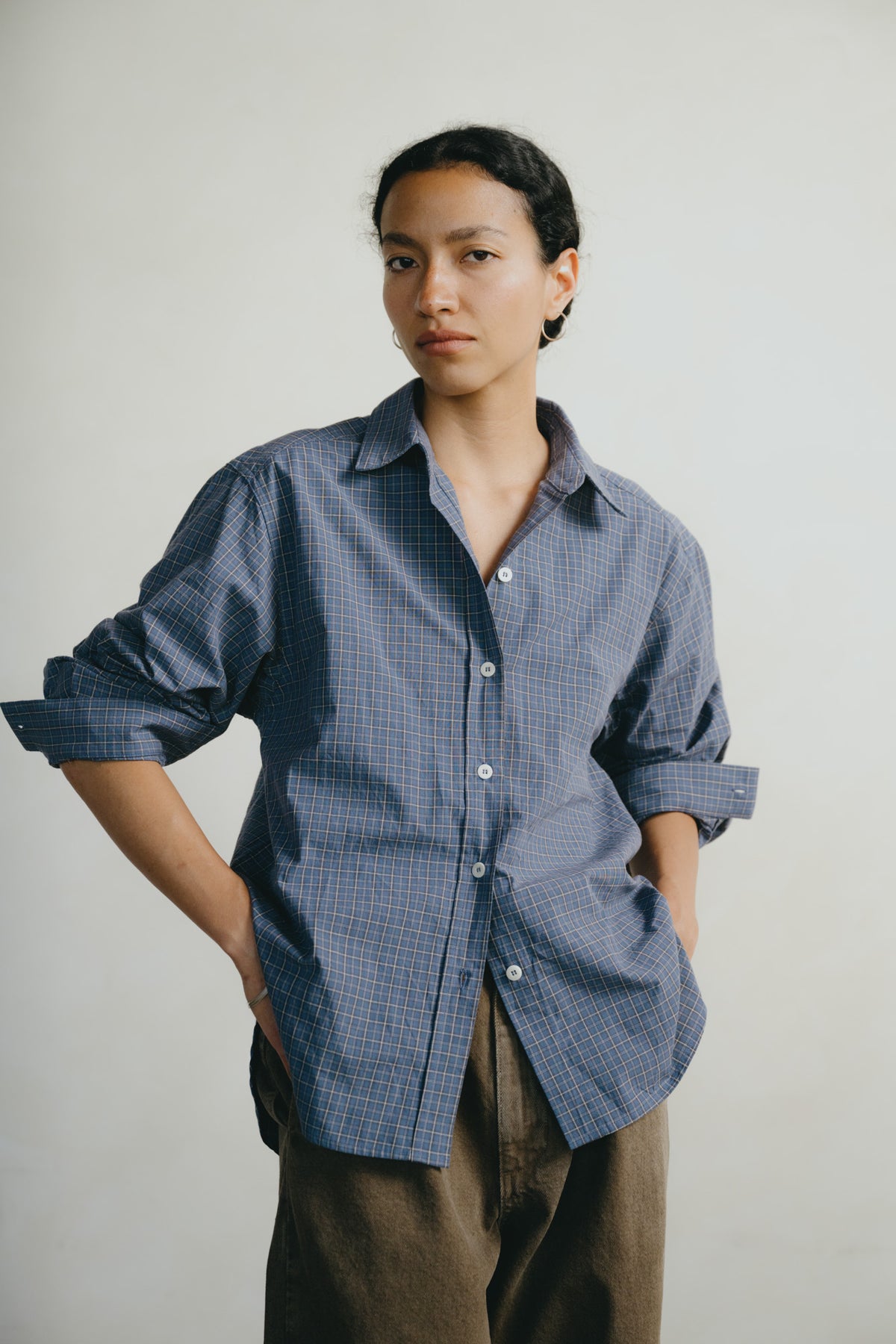 Marcie Shirt, Japanese Organic Cotton, Dad Plaid