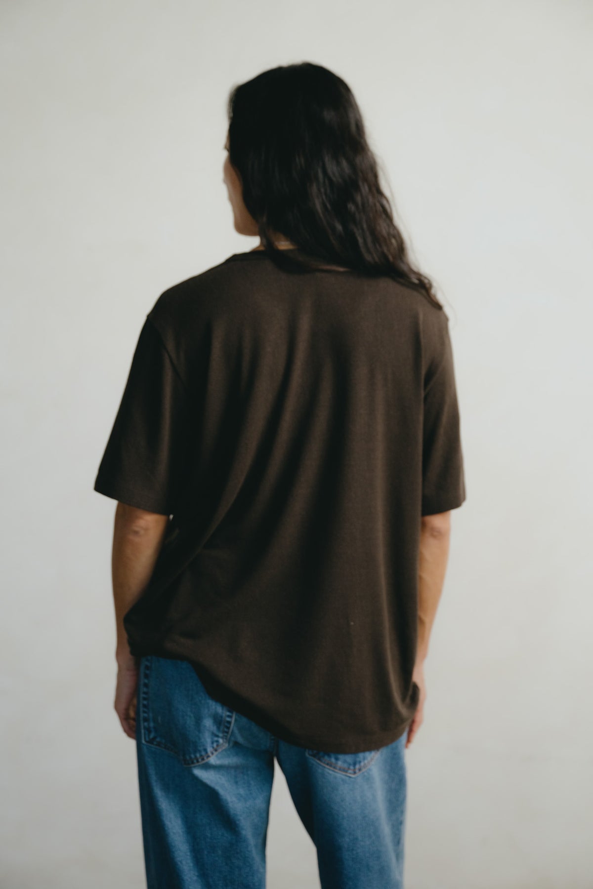 Bigger Tee, Regen Silk Noil Jersey, Walnut