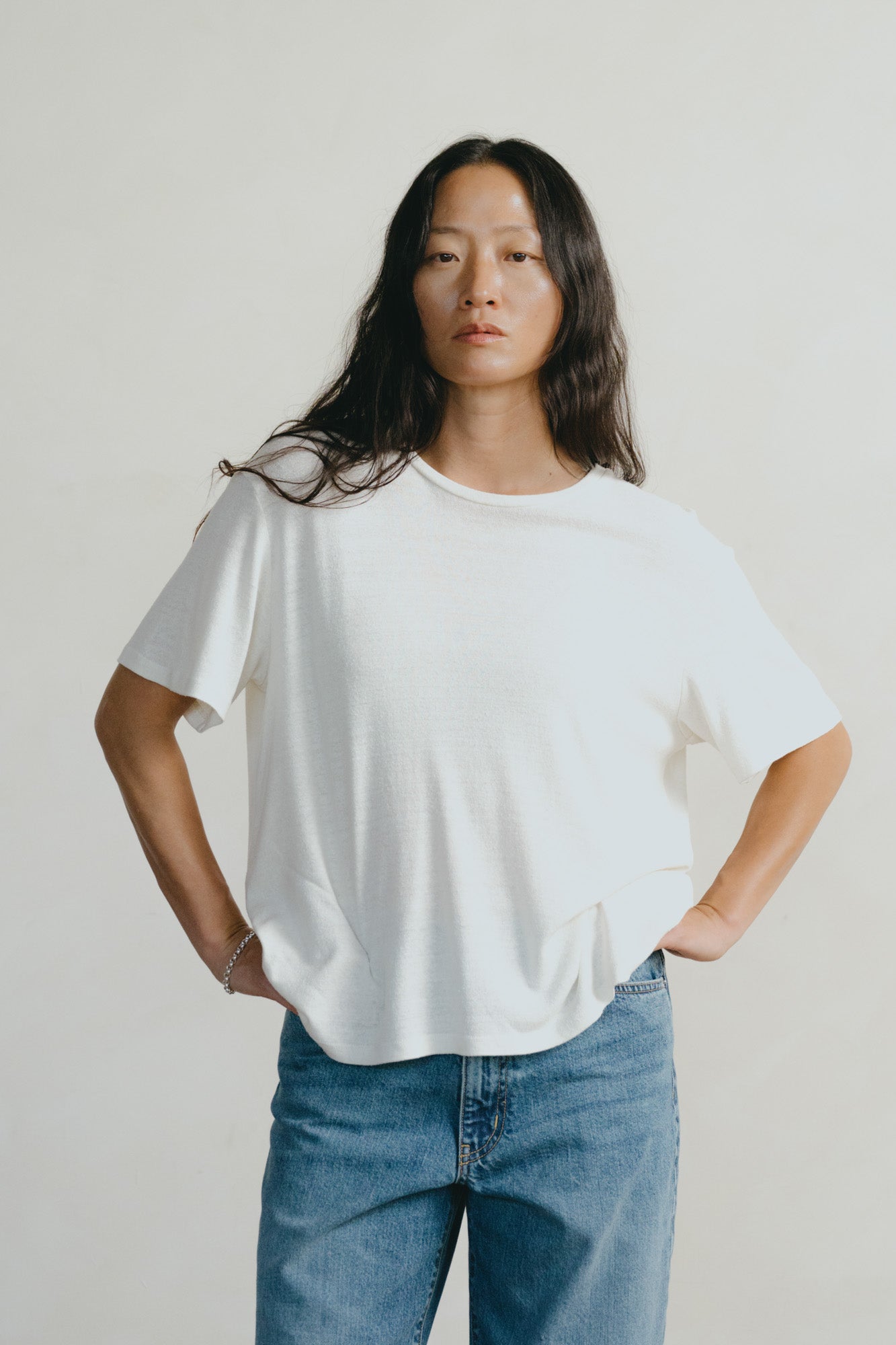 Lou Tee, Regen Silk Noil Jersey, Natural