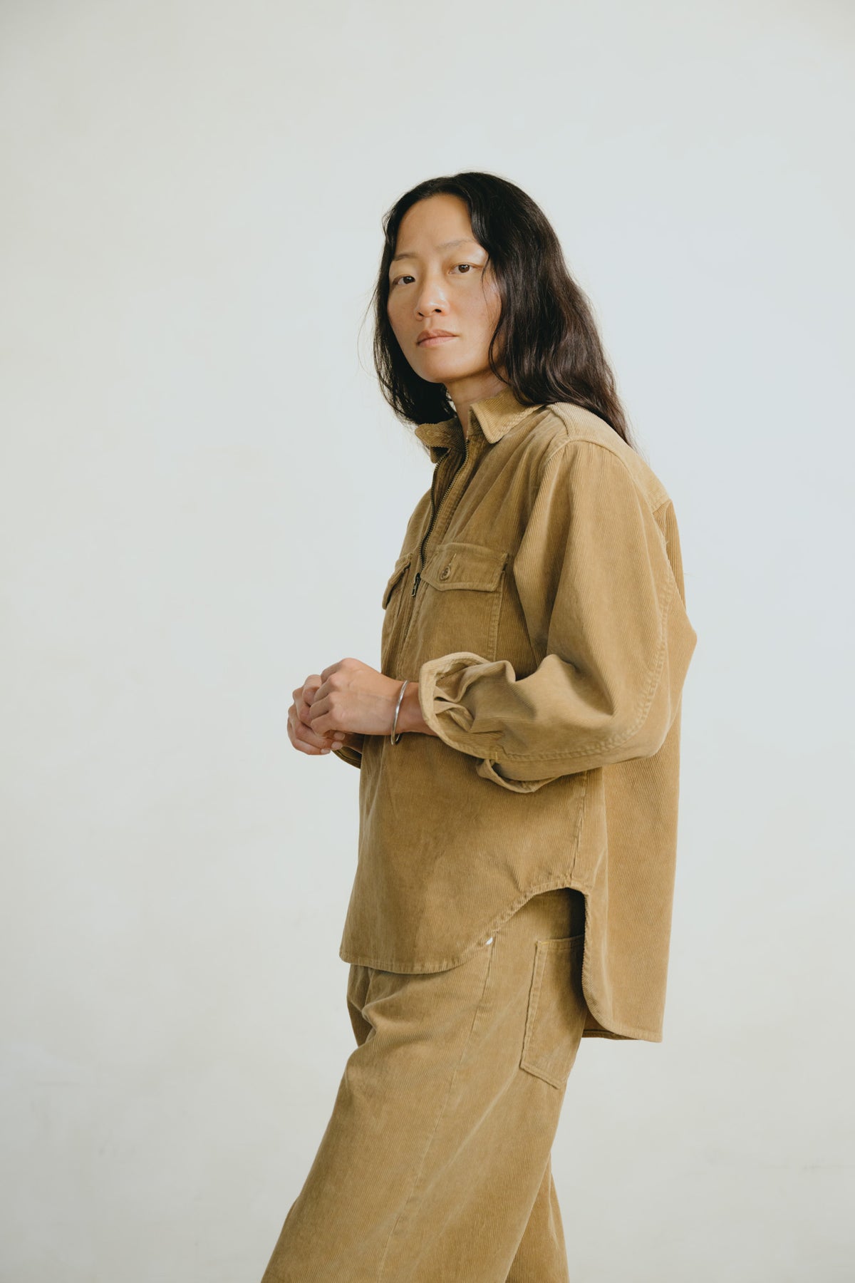 Zip Popover, Organic Corduroy, Camel