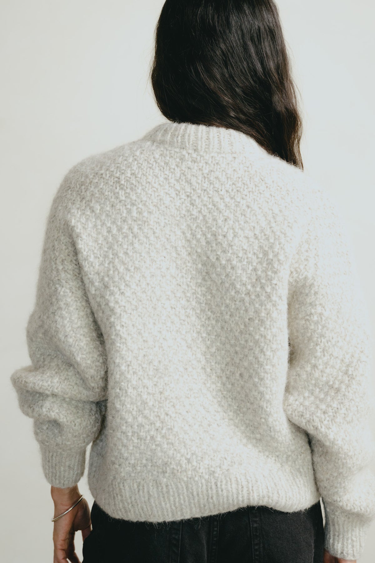 Gia Hand Knit Sweater, Alpaca Cotton, Fog