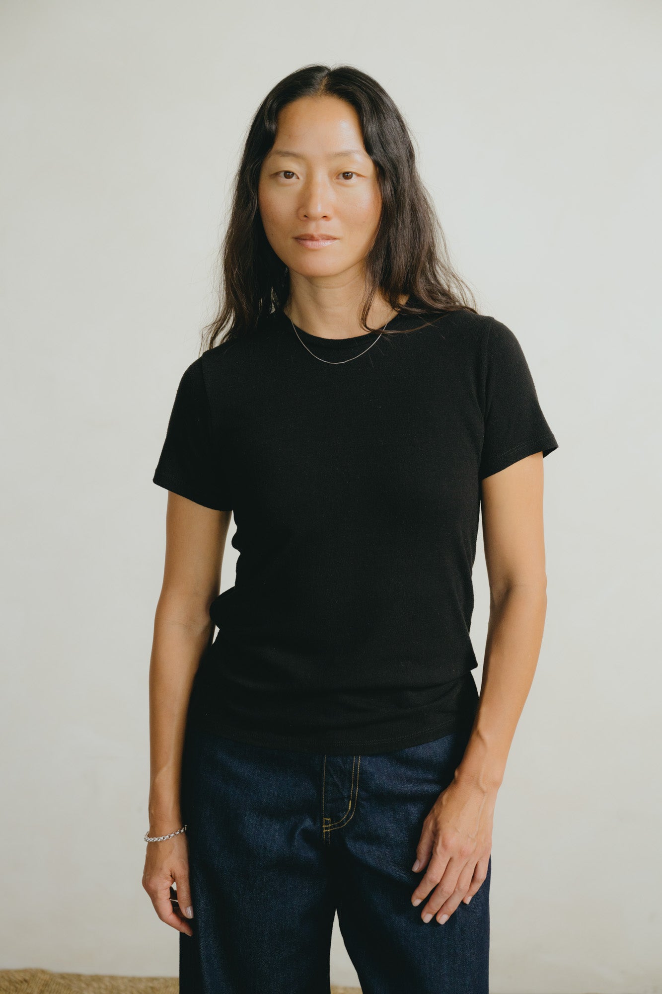 Classic Tee, Regen Silk Noil Jersey, Black