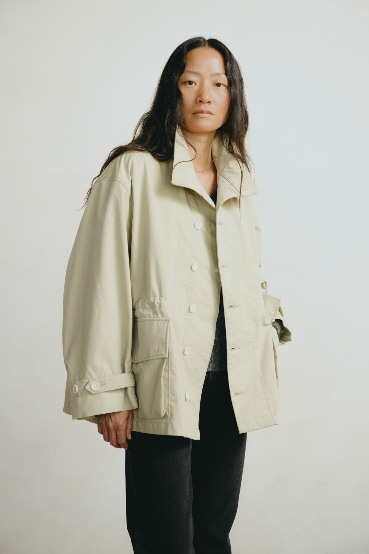 Anorak, Recycled Nylon Gabardine, Light Khaki