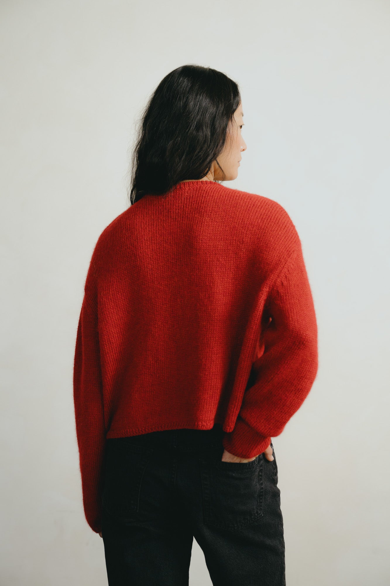 Everyday Cardigan, Baby Alpaca, Tomato