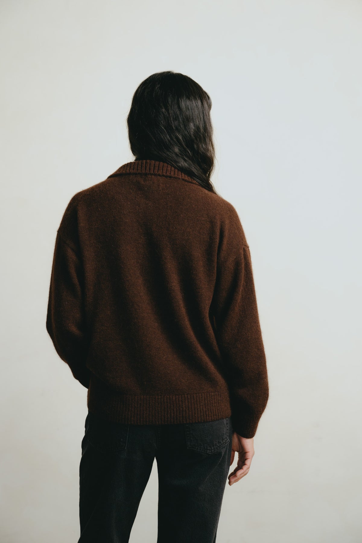 Ellis Polo, Midweight Alpaca Blend, Hickory