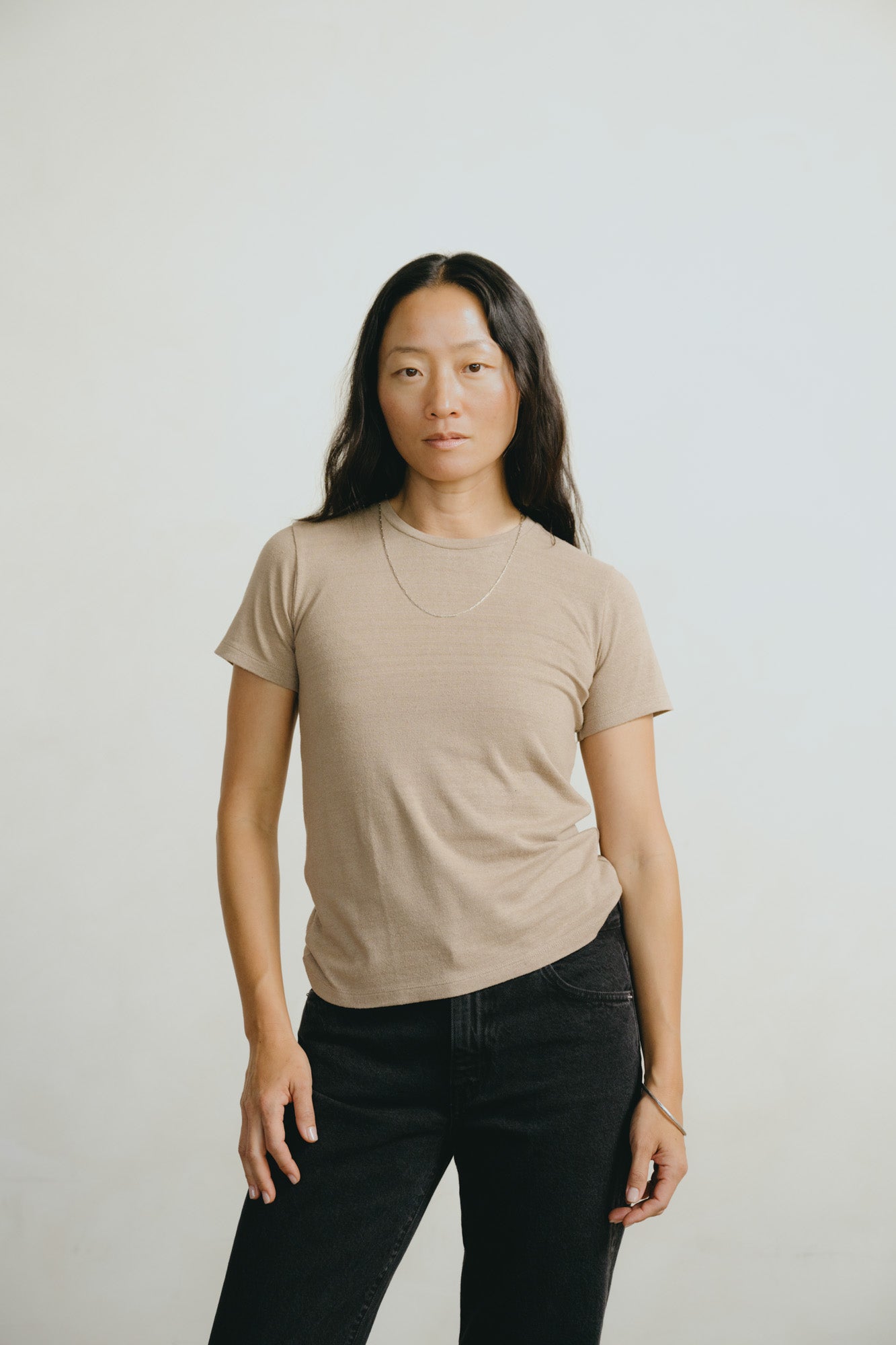 Classic Tee, Regen Silk Noil Jersey, Tea