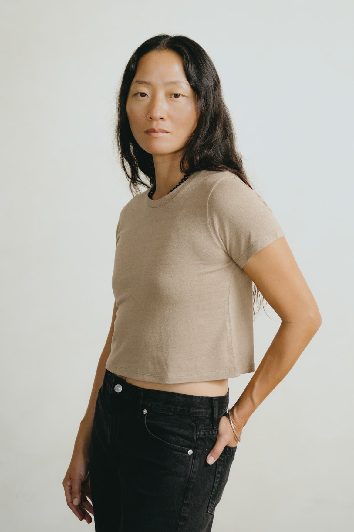 Lou Tee, Regen Silk Noil Jersey, Tea