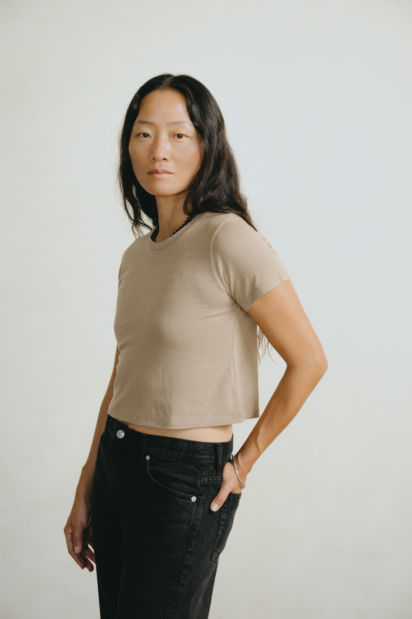 Lou Tee, Regen Silk Noil Jersey, Tea