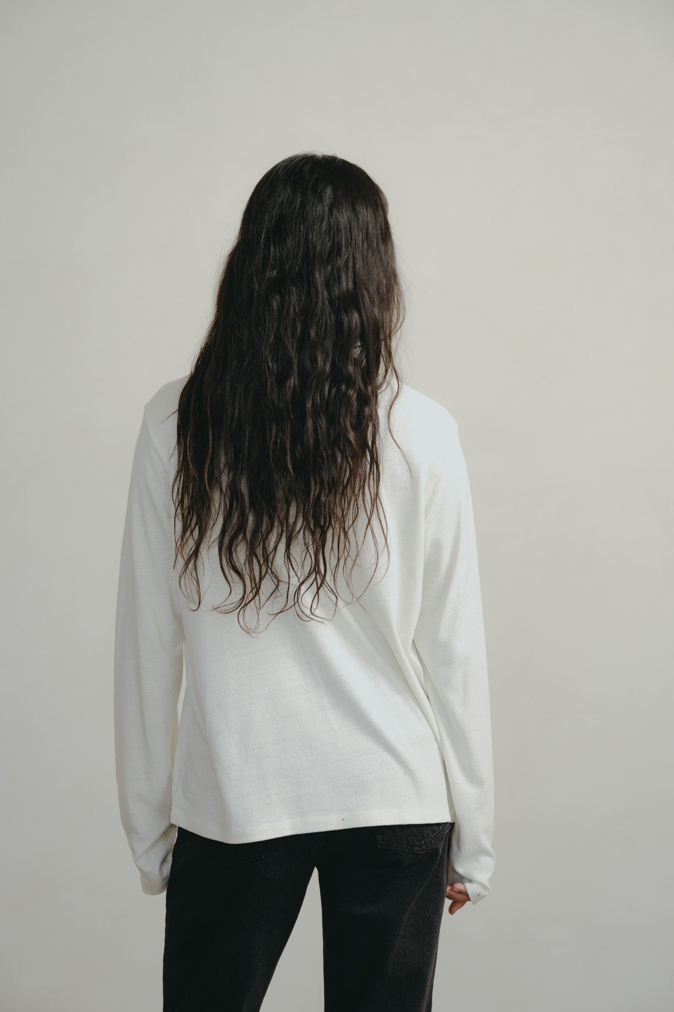 Long Sleeve Big Tee, Regen Silk Noil Jersey, Natural