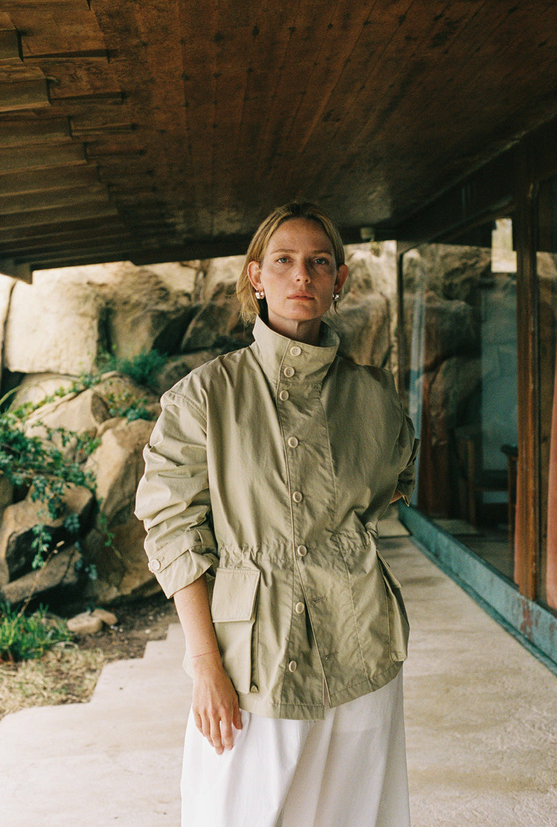 Anorak, Recycled Nylon Gabardine, Light Khaki