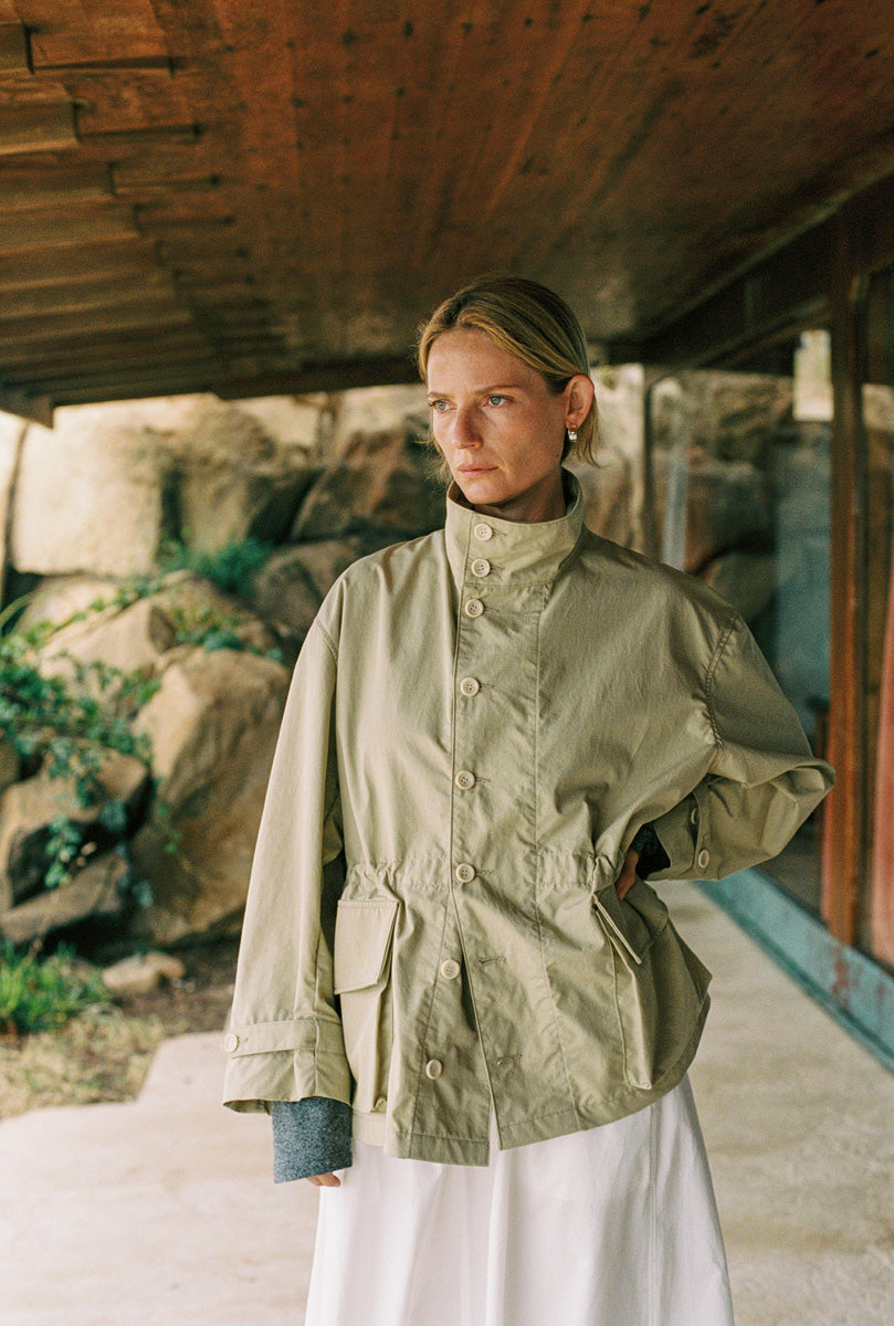 Anorak, Recycled Nylon Gabardine, Light Khaki