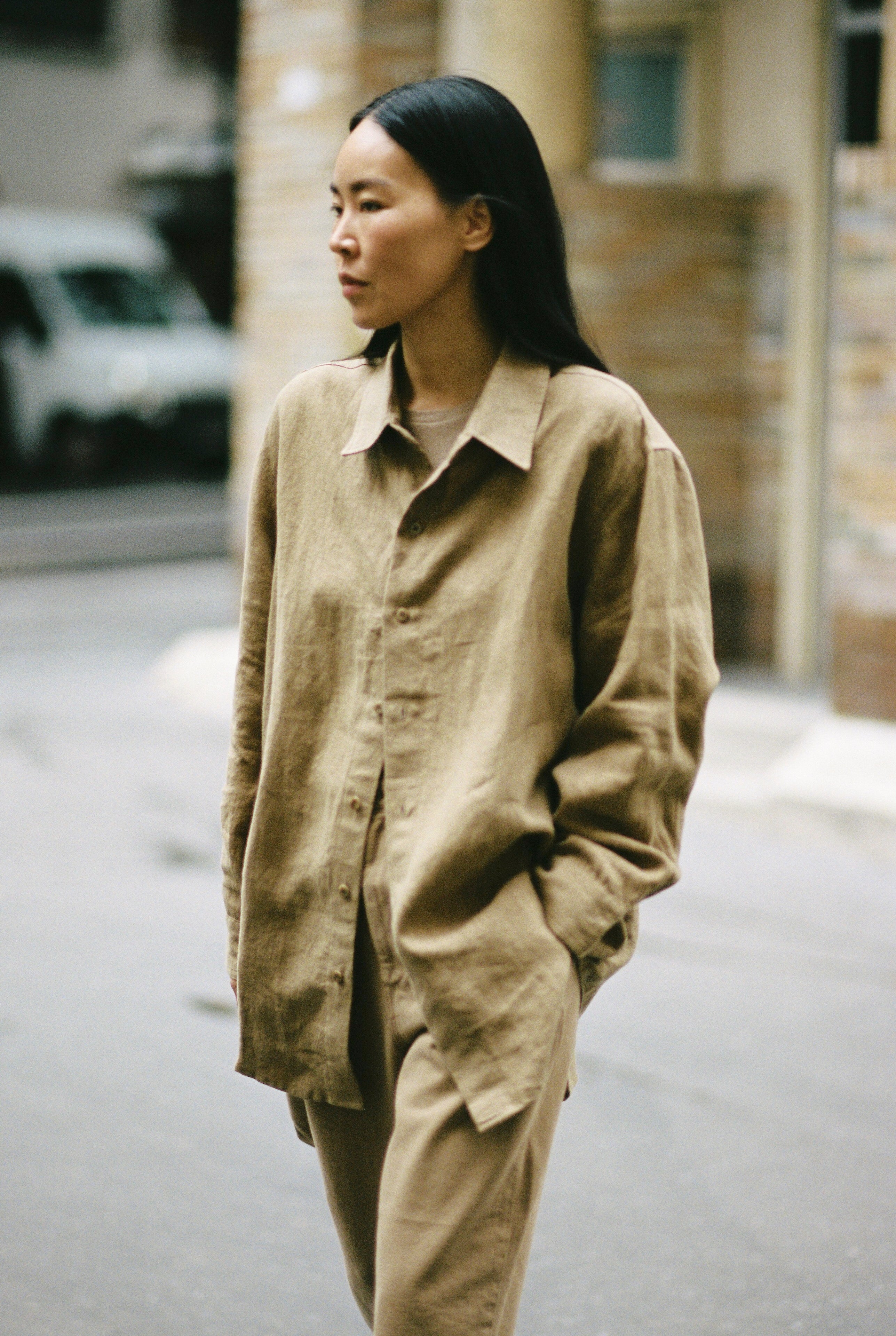 (Imperfect) Vija Shirt, Linen, Khaki