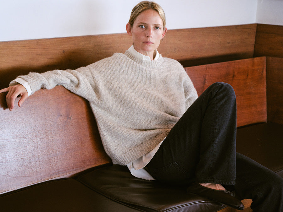 Chleo Crew, Alpaca Cotton, Fog