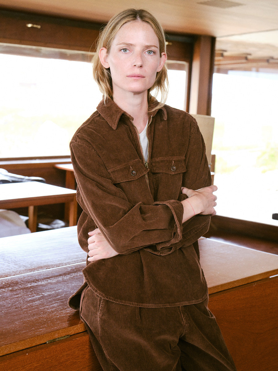 Zip Popover, Organic Corduroy, Rust