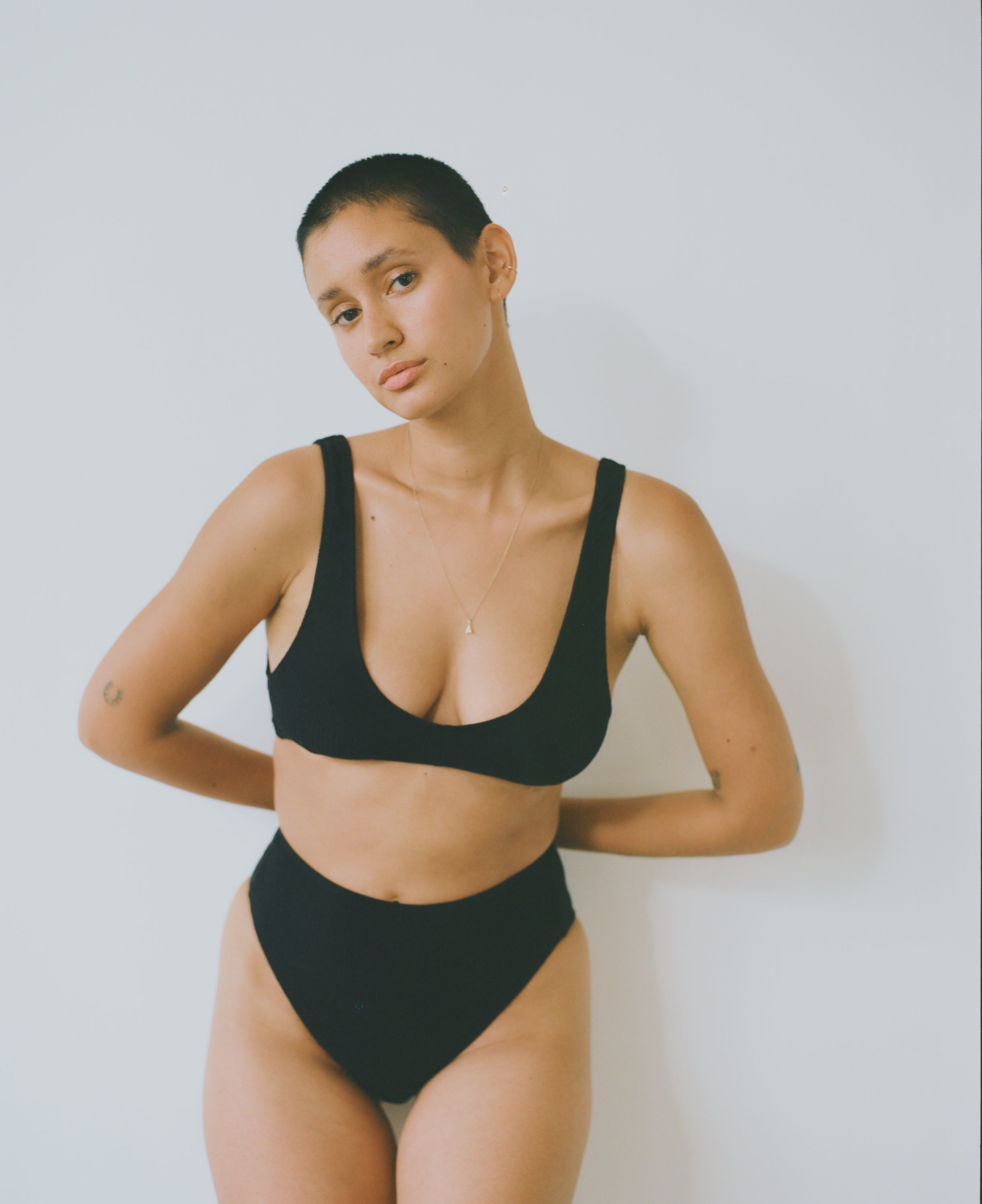 (Imperfect) Verona Bralette, Tencel Rib, Black