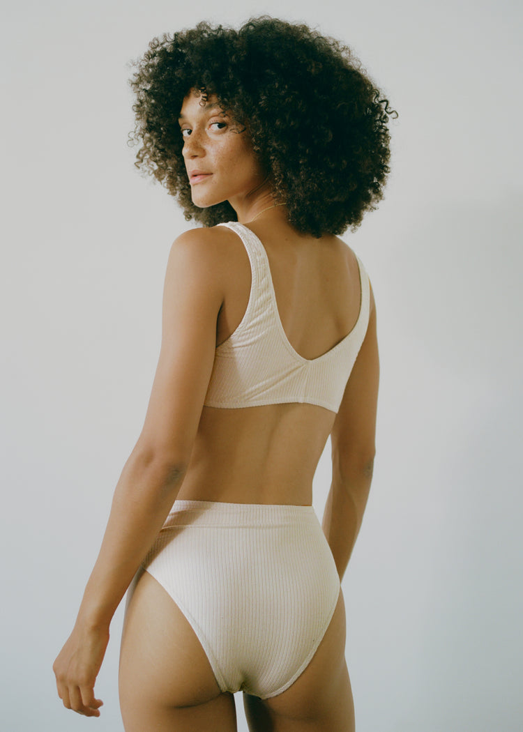 Bralette In Ribbed Cotton Jersey