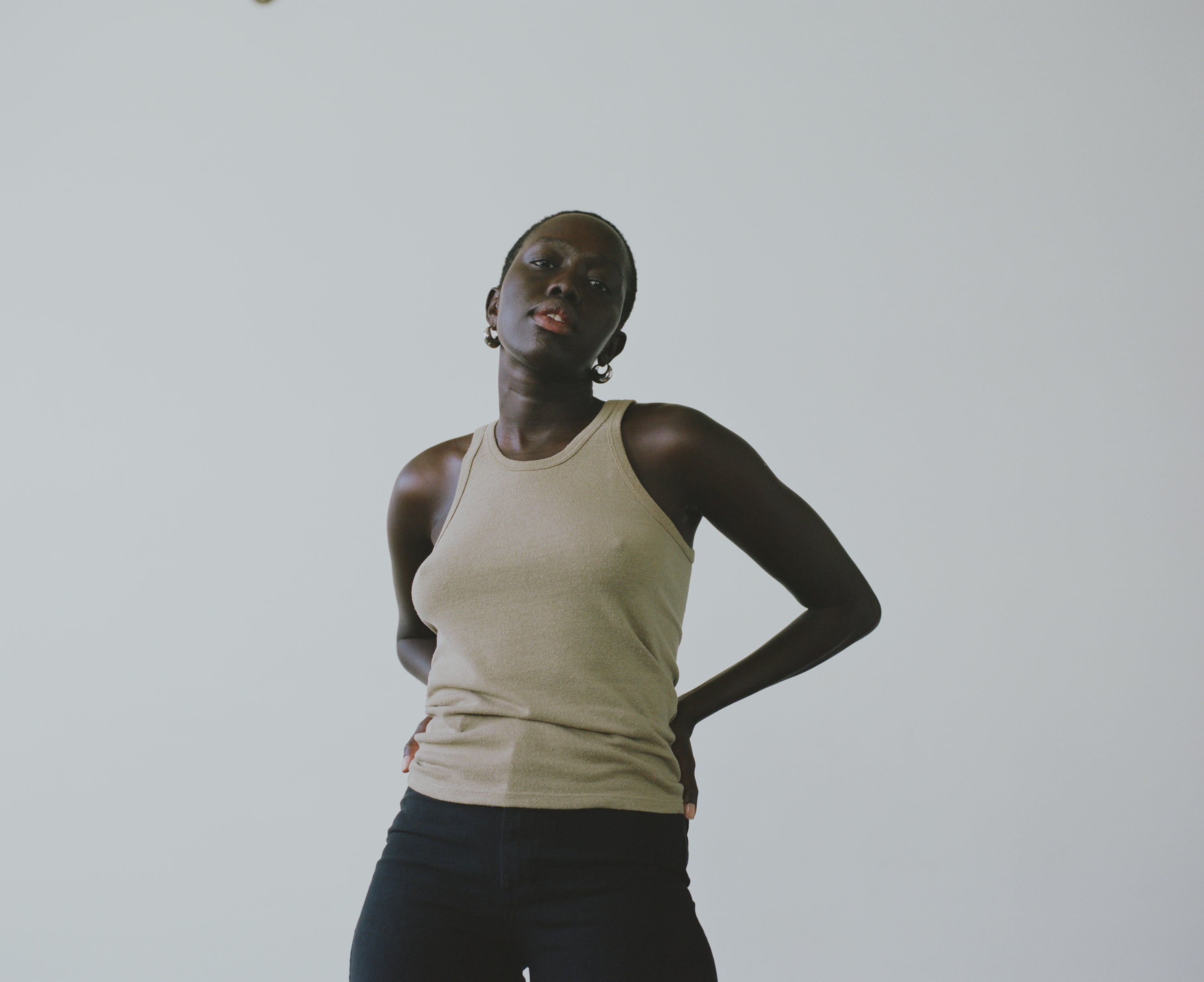 (Imperfect) Boy Tank, Regen Silk Noil Jersey, Sage