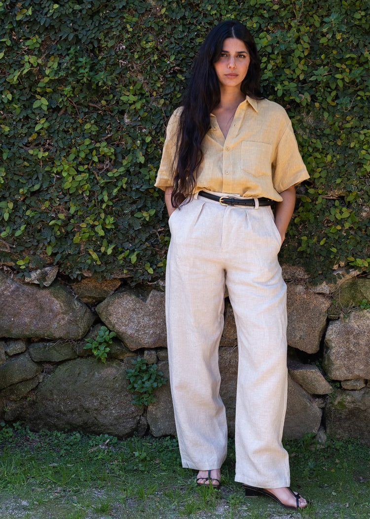 Linen Trouser, Linen, Oatmeal